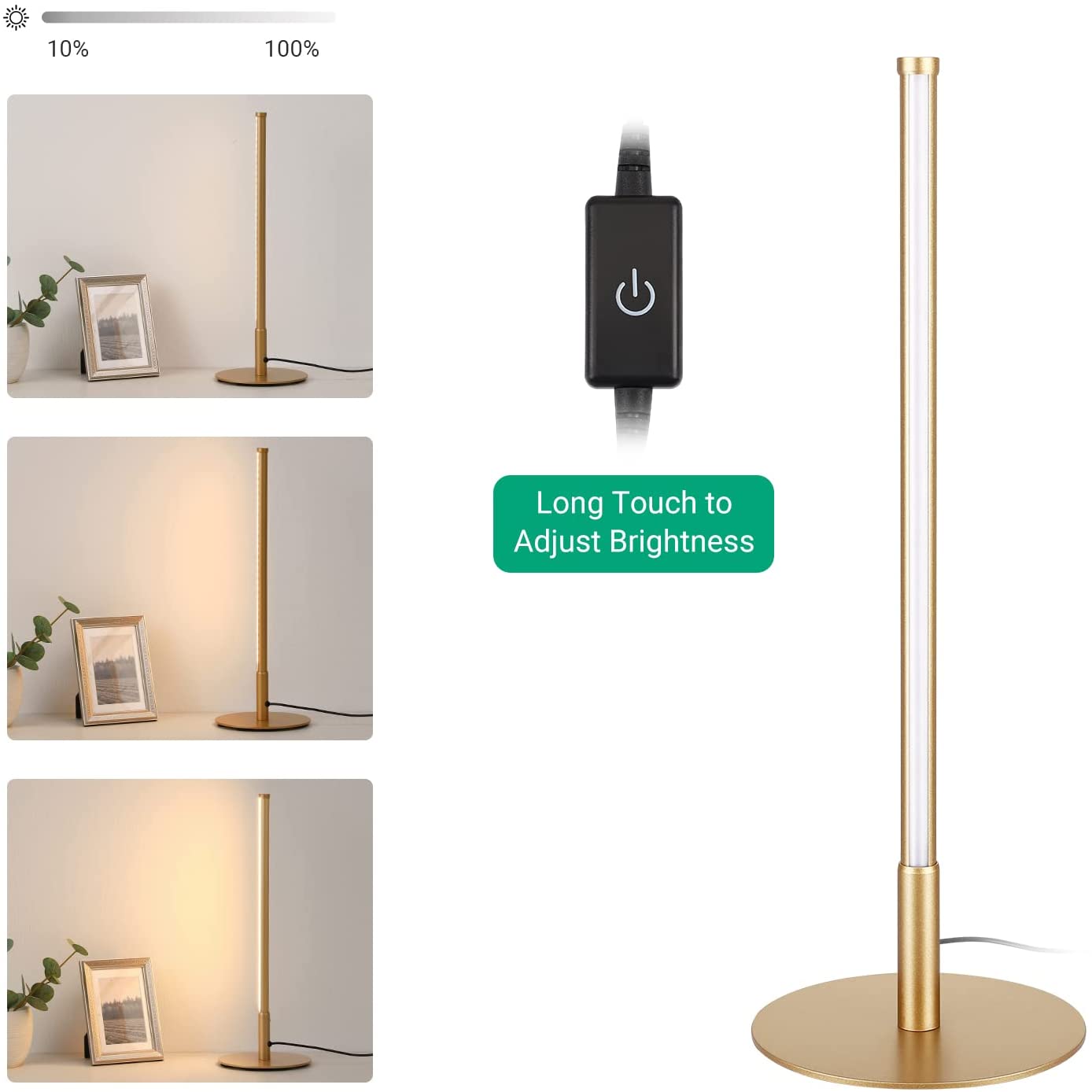 Lampa stołowa LED złota dotykowa 6W 550 lm