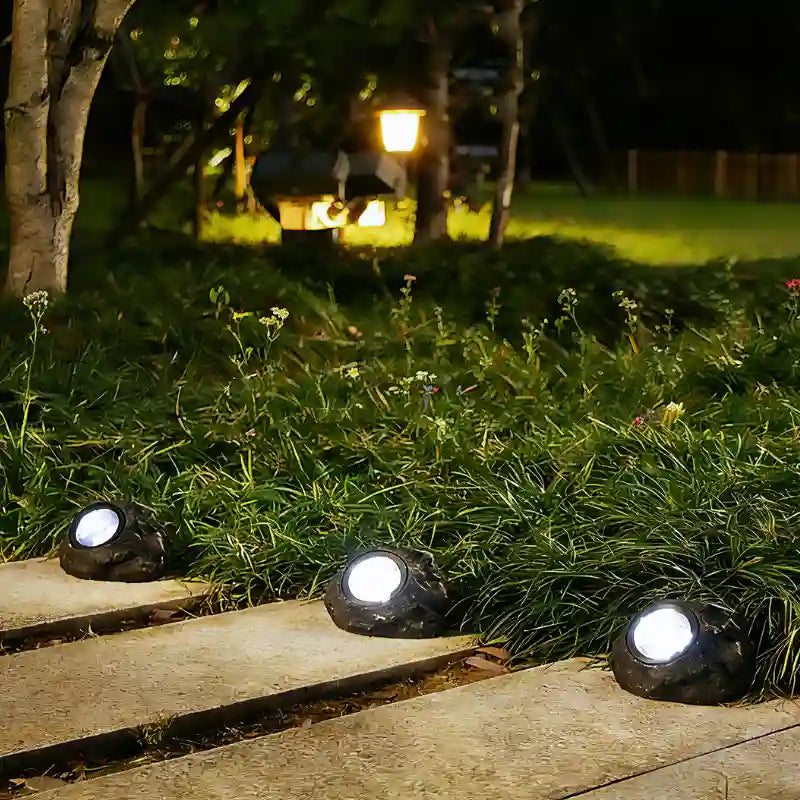 Solarne lampy ogrodowe w kształcie kamieni