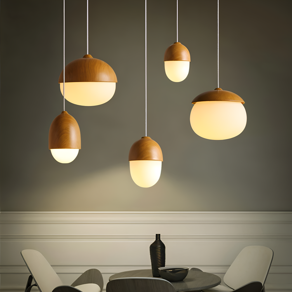 Lampa wisząca vintage z matowym szklanym kloszem