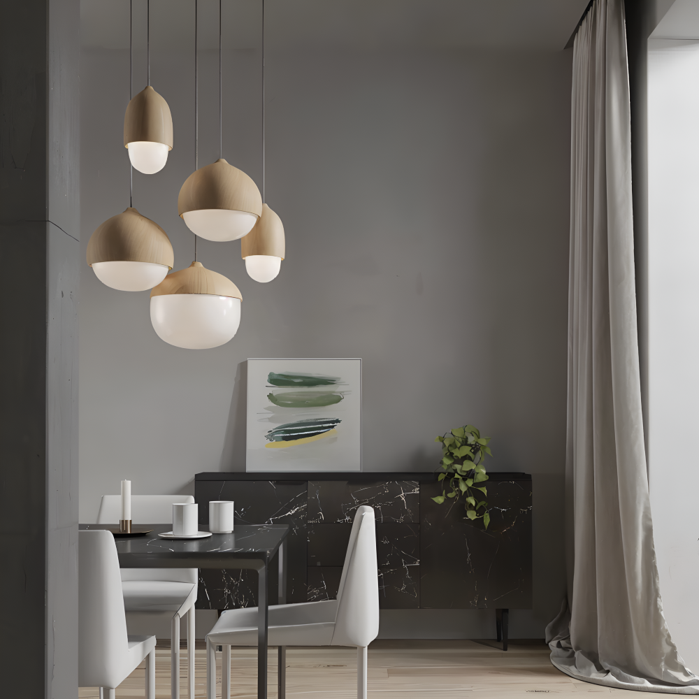 Lampa wisząca vintage z matowym szklanym kloszem