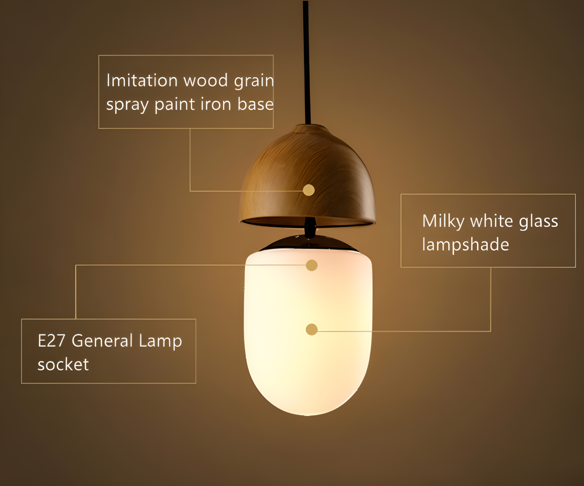 Lampa wisząca vintage z matowym szklanym kloszem