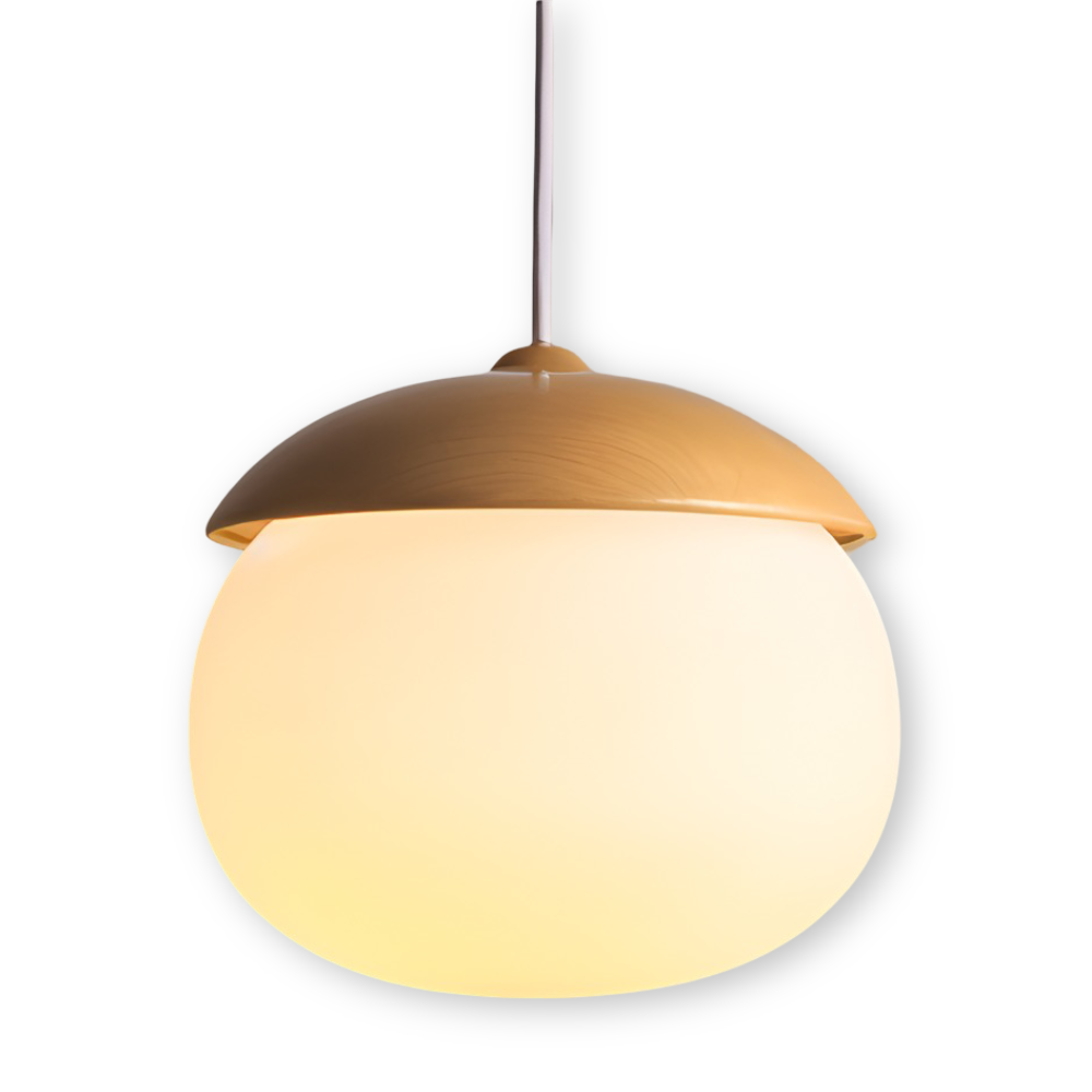 Lampa wisząca vintage z matowym szklanym kloszem
