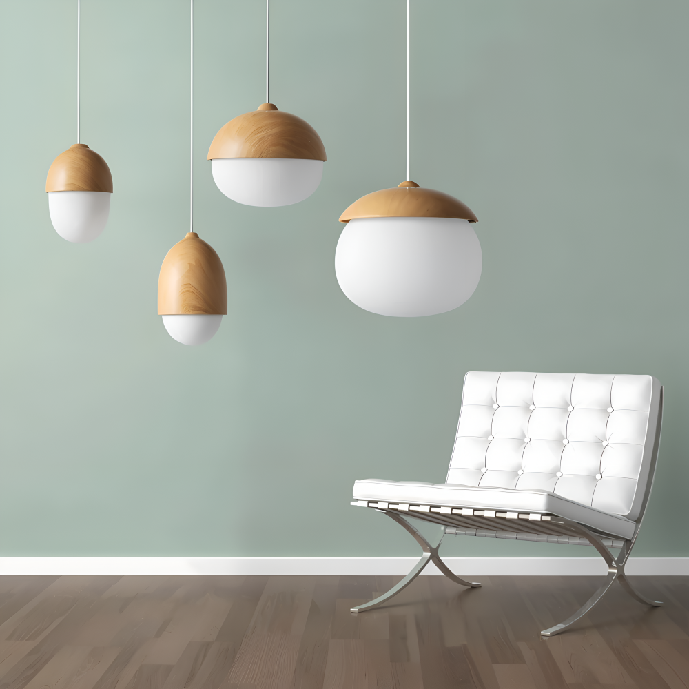Lampa wisząca vintage z matowym szklanym kloszem