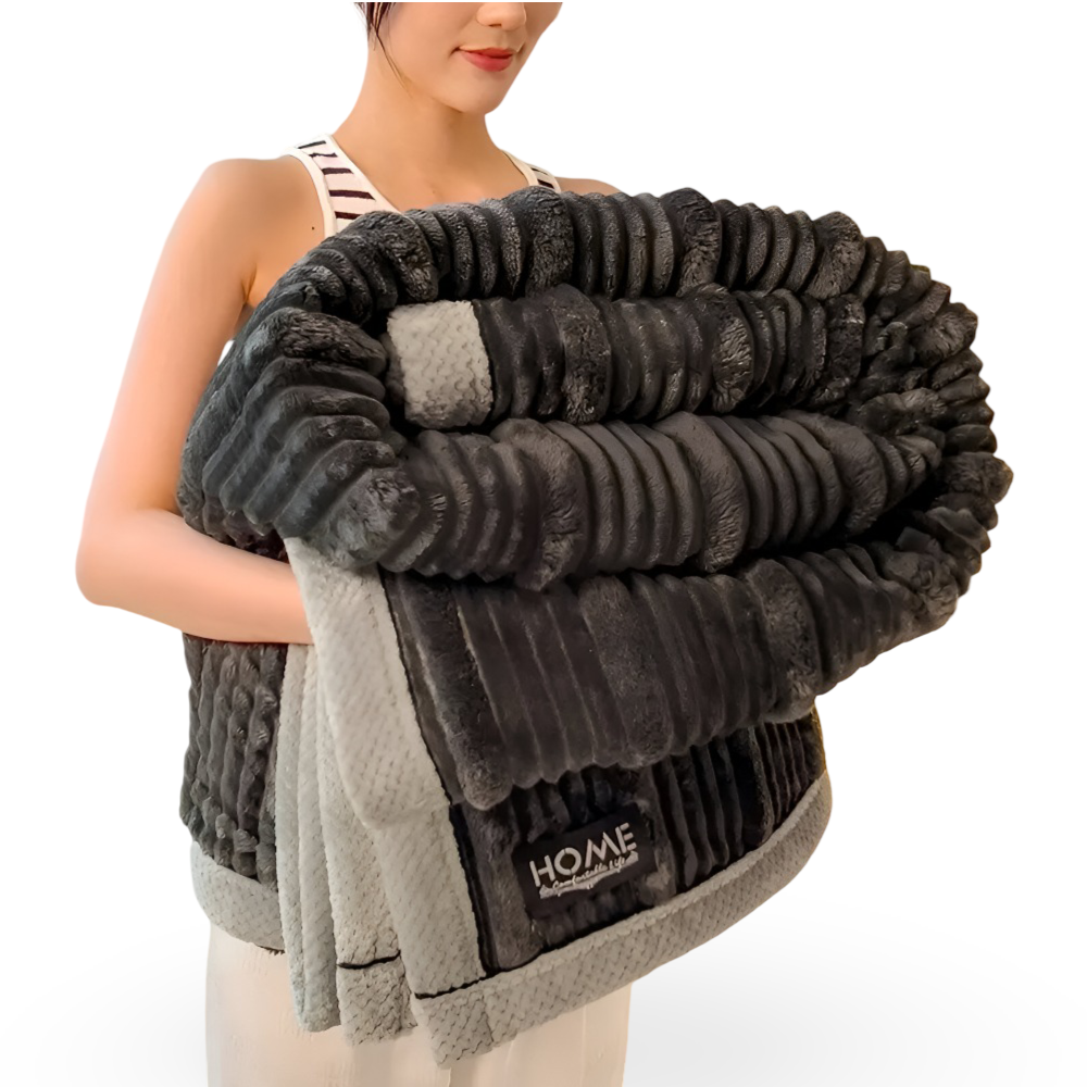Koc polarowy vintage w paski 150/180/200 cm