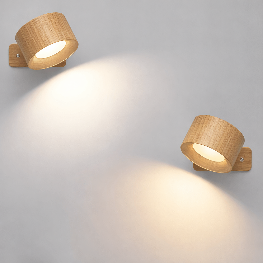 Bezprzewodowy kinkiet LED obrotowy 360° – lampa ścienna z dotykiem i USB