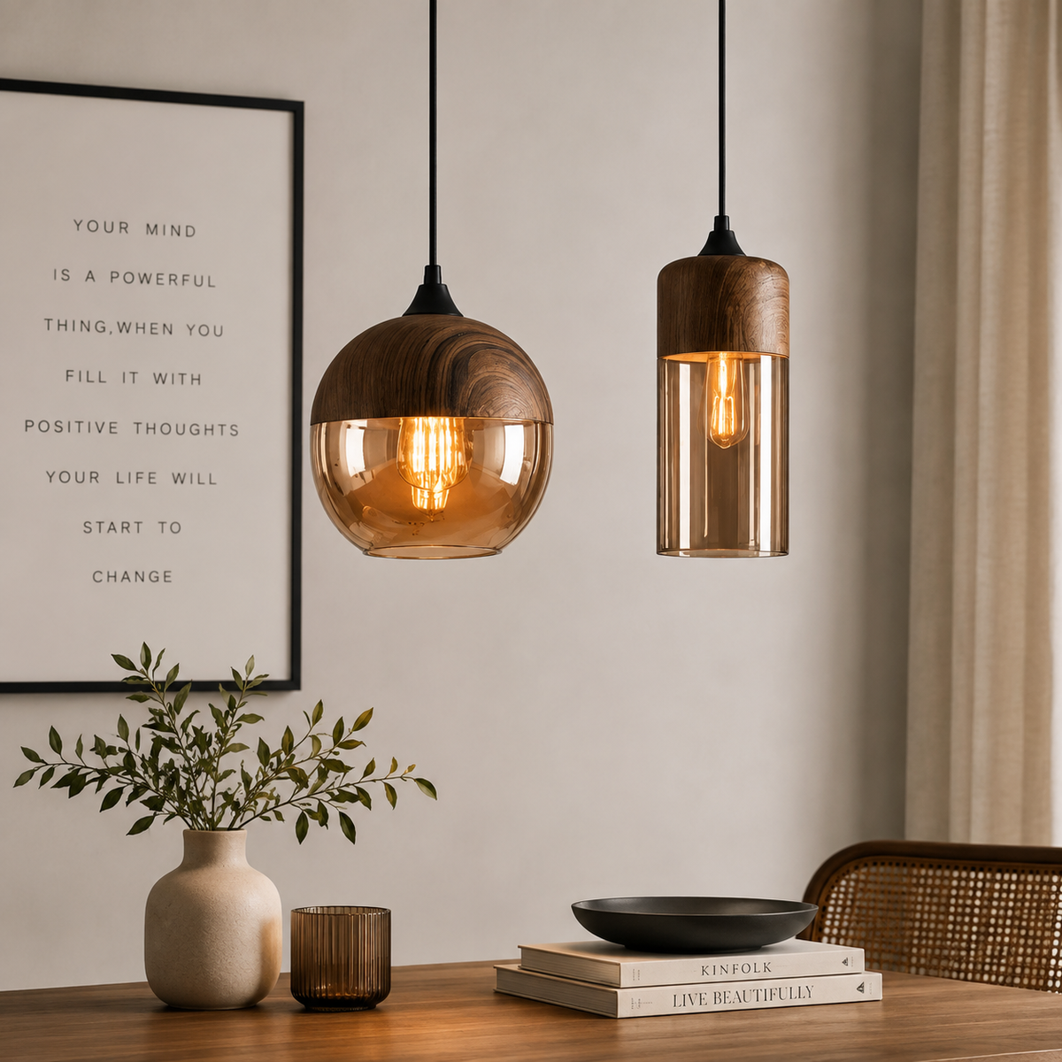 Lampa wisząca szklana retro nowoczesna regulowana