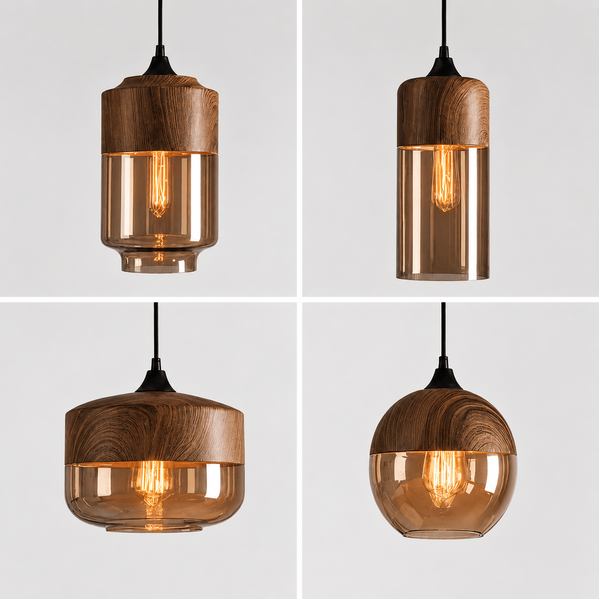 Lampa wisząca szklana retro nowoczesna regulowana