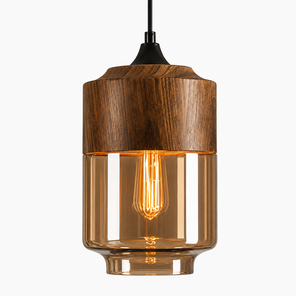 Lampa wisząca szklana retro nowoczesna regulowana