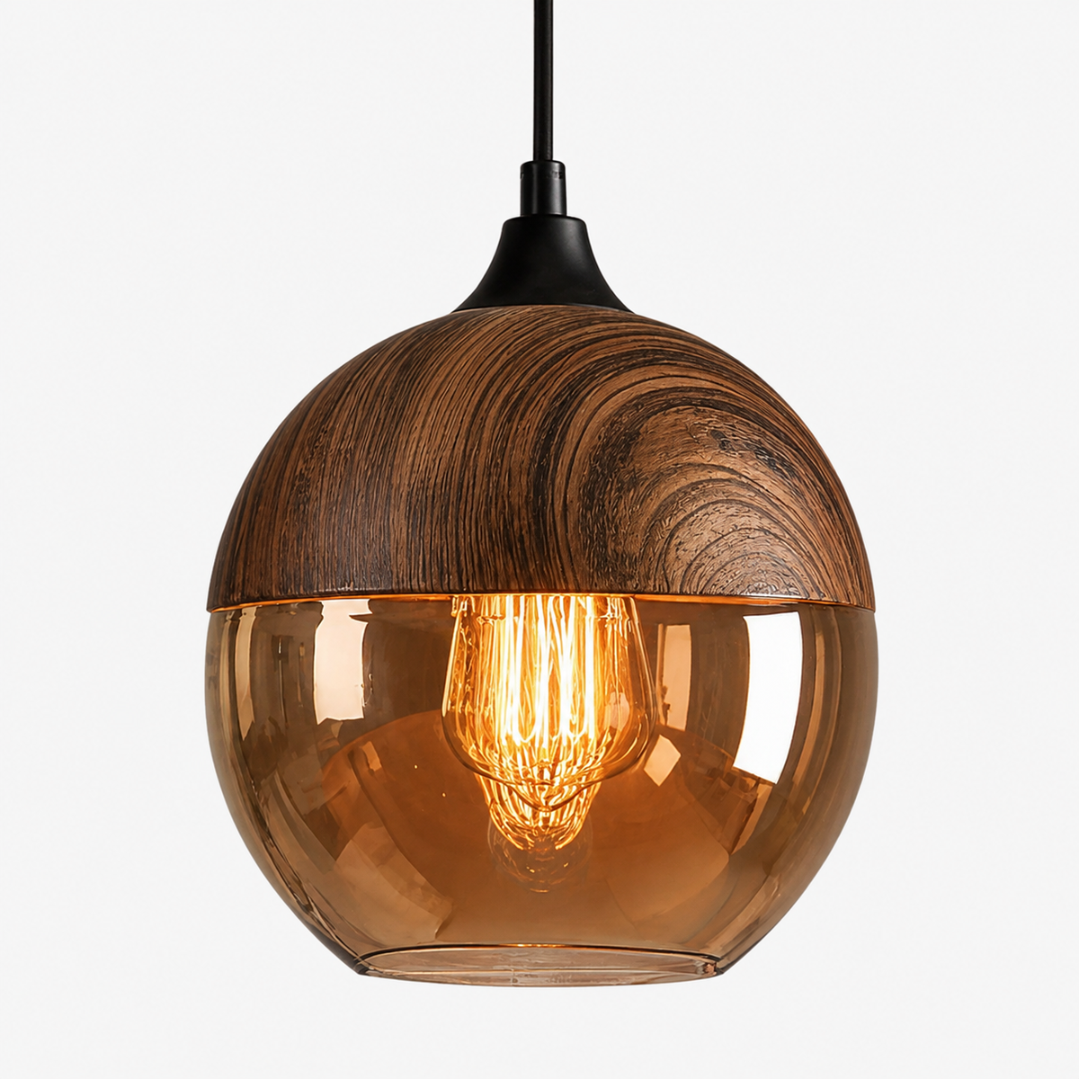 Lampa wisząca szklana retro nowoczesna regulowana