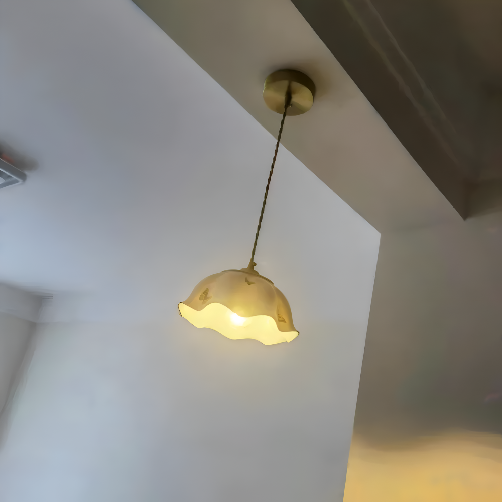 Ceramiczna lampa wisząca motyl LED do salonu