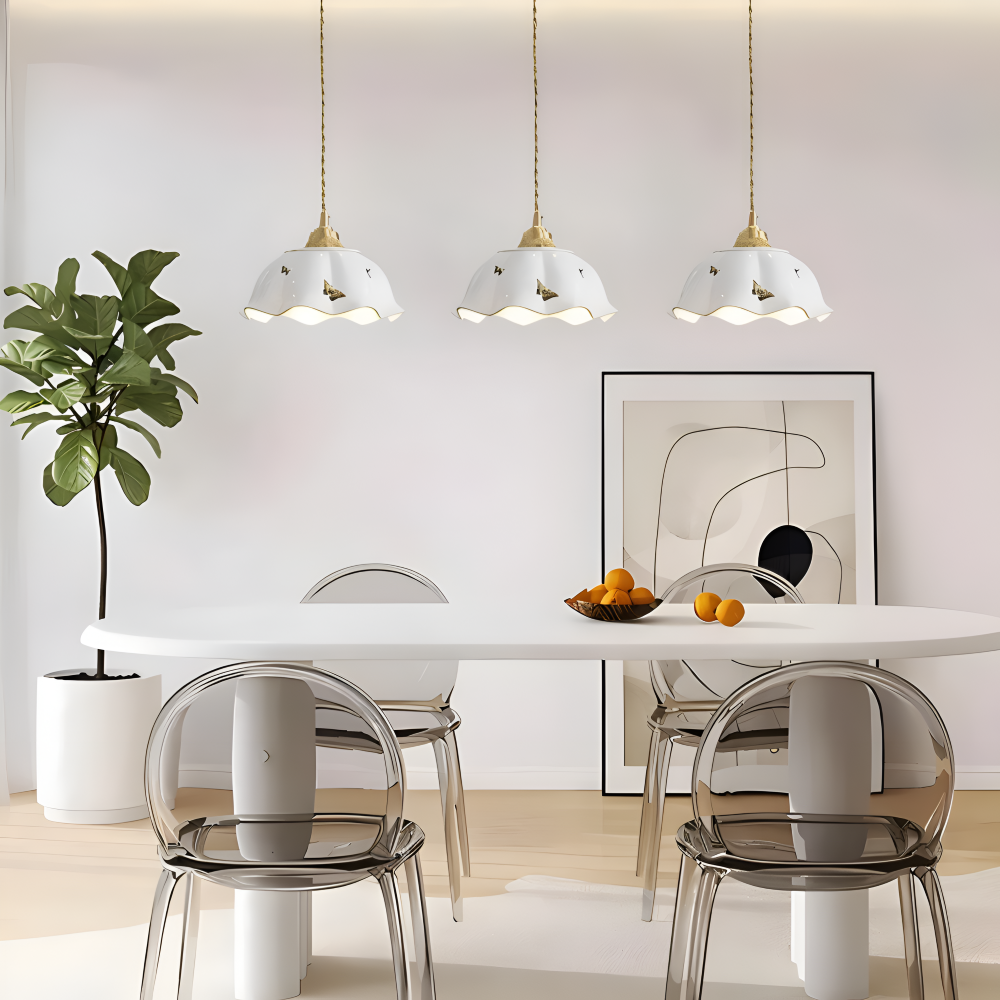 Ceramiczna lampa wisząca motyl LED do salonu