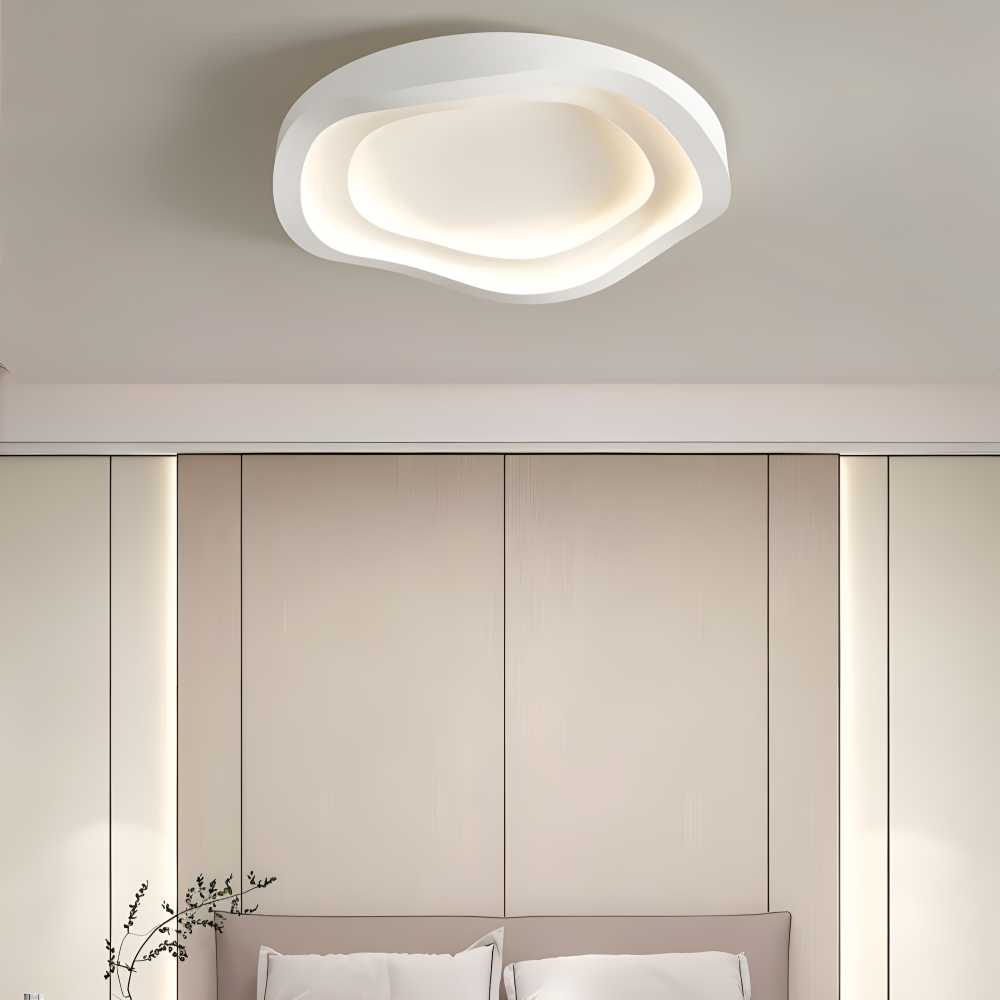 Biała lampa sufitowa LED nowoczesna do sypialni