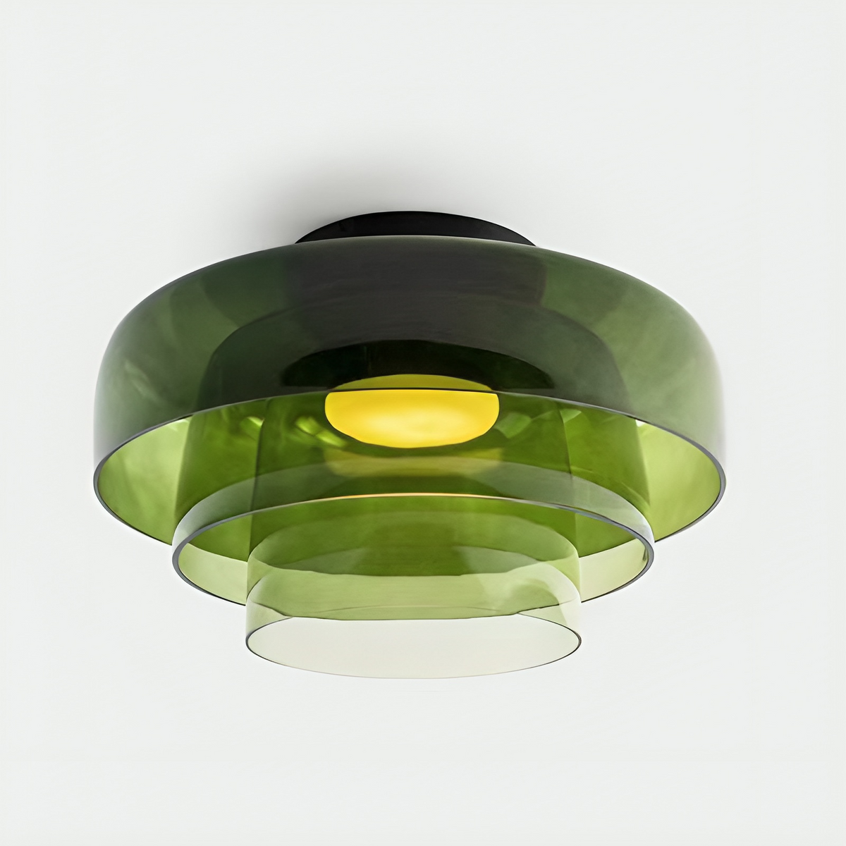 Lampa wisząca Bauhaus z warstwowymi kloszami szklanymi