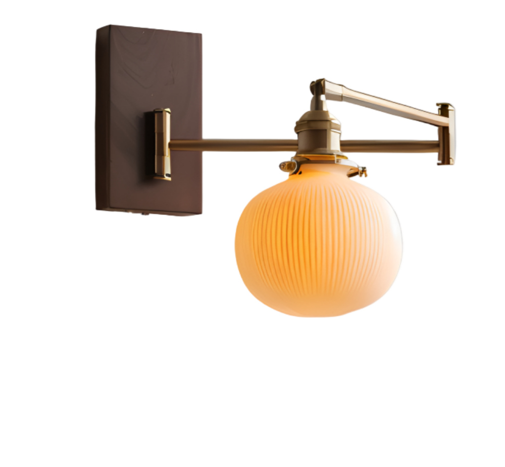 Regulowana lampa ścienna ceramiczna z włącznikiem