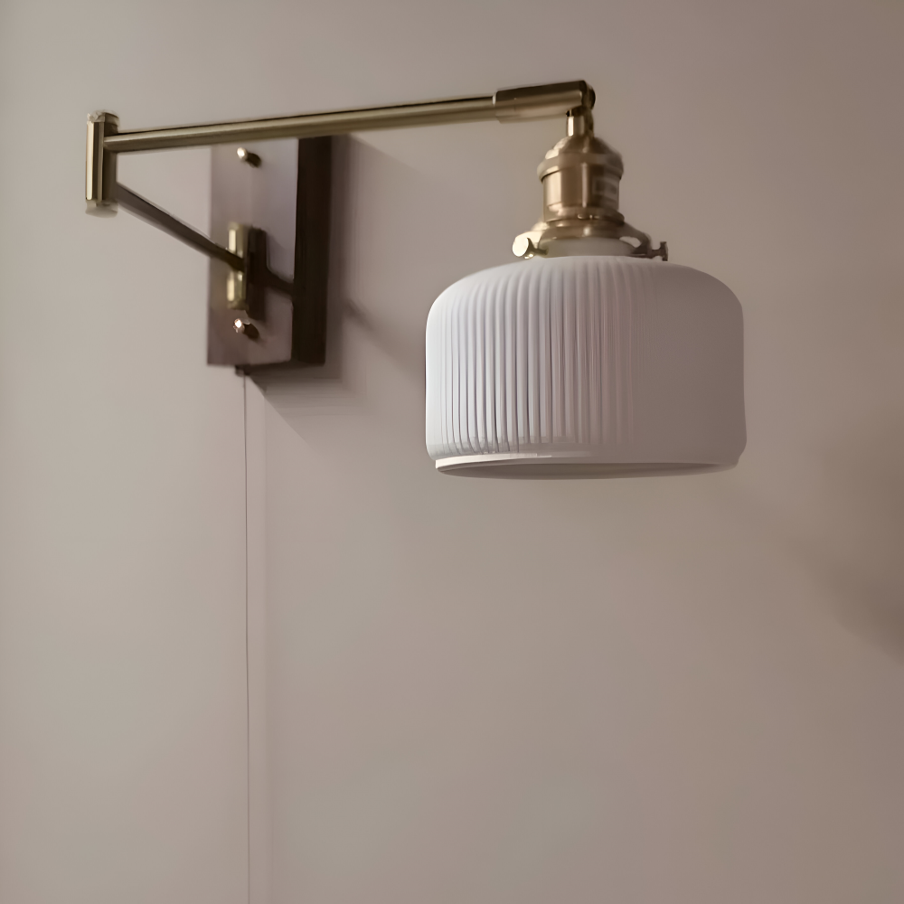 Regulowana lampa ścienna ceramiczna z włącznikiem