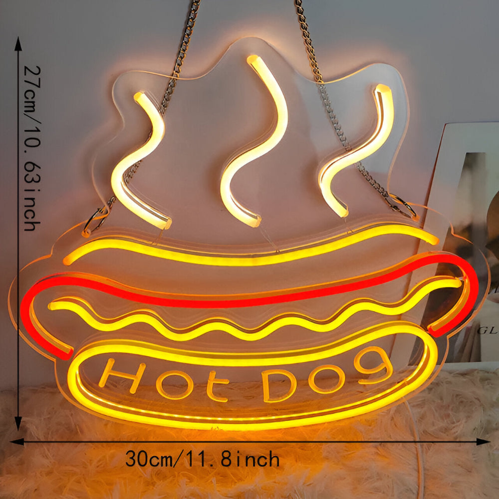Kolorowy neon LED fast food do baru restauracji i kuchni