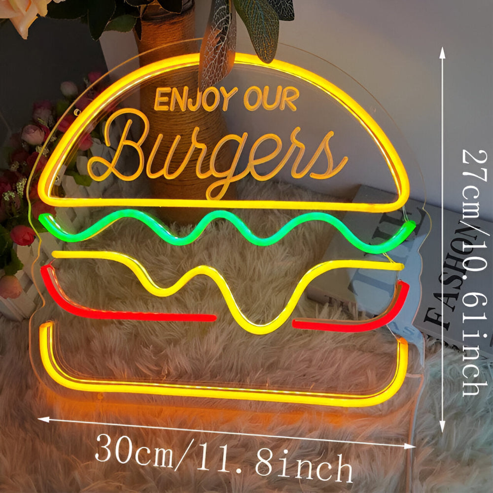 Kolorowy neon LED fast food do baru restauracji i kuchni