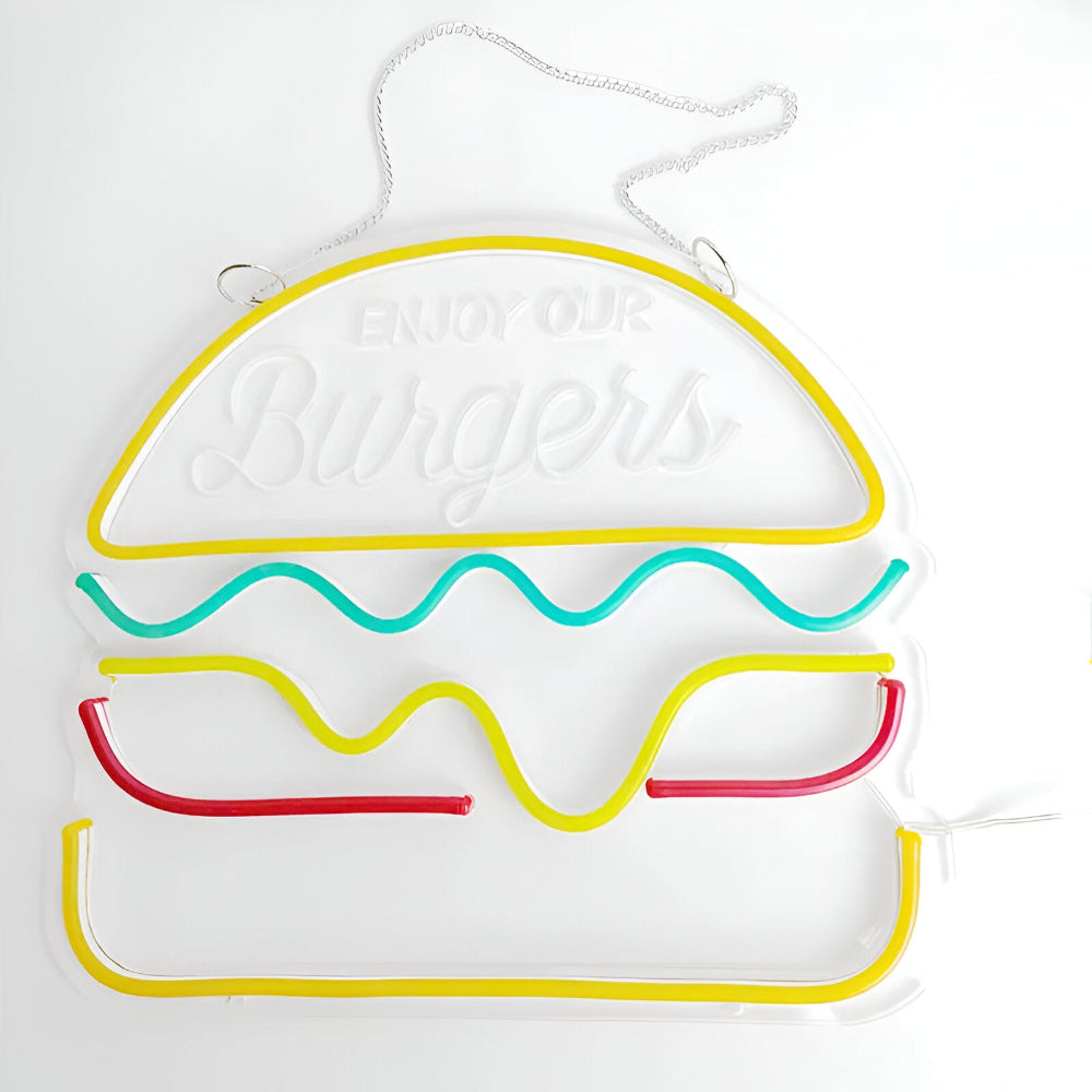 Kolorowy neon LED fast food do baru restauracji i kuchni