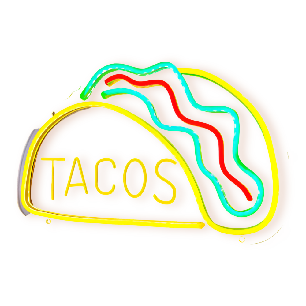 Kolorowy neon LED fast food do baru restauracji i kuchni