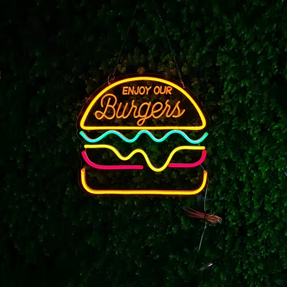 Kolorowy neon LED fast food do baru restauracji i kuchni