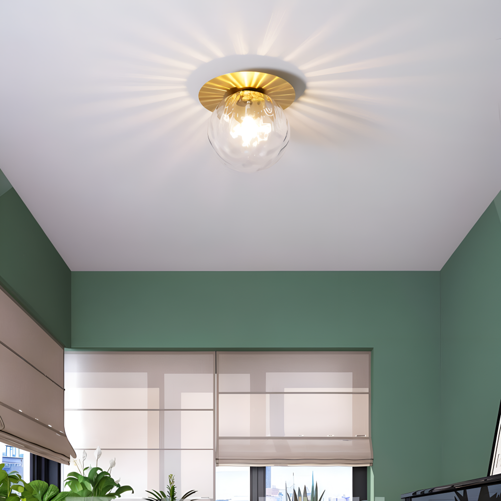 Lampa sufitowa szklana kula LED G9 do salonu i sypialni