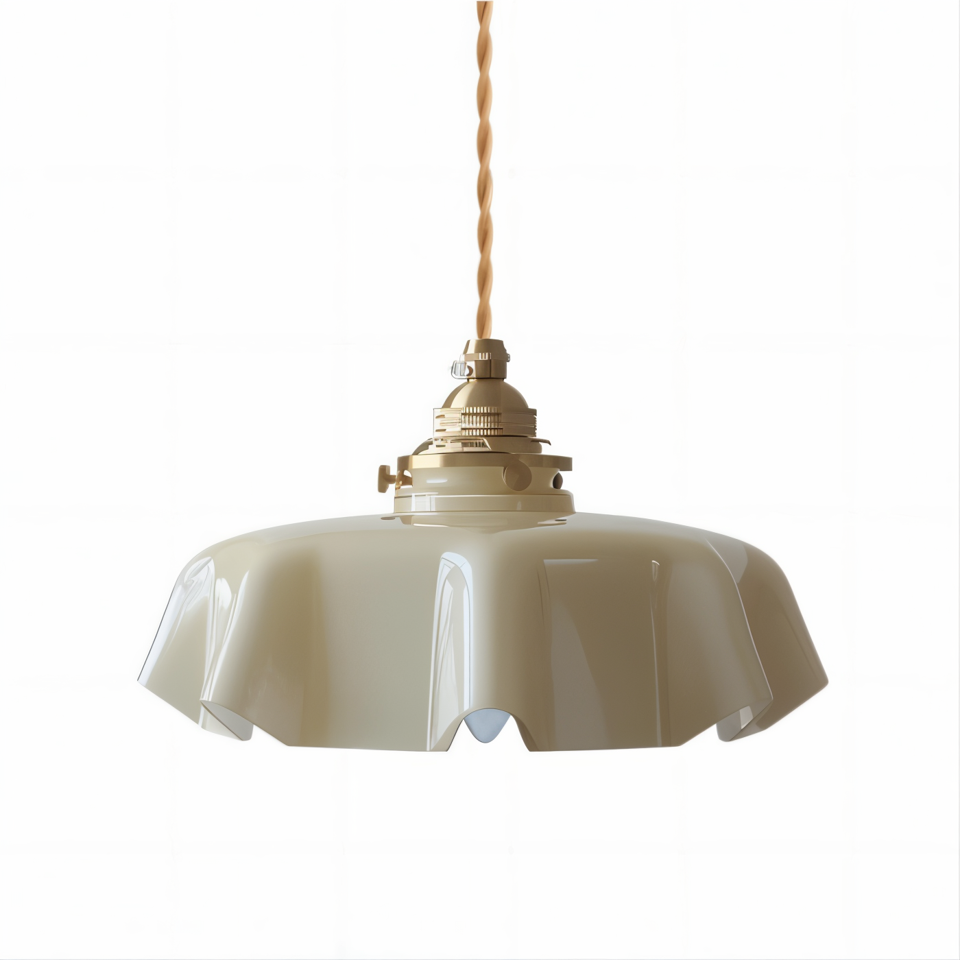 Lampa sufitowa retro szklana kwiatowa E27 mosiądz
