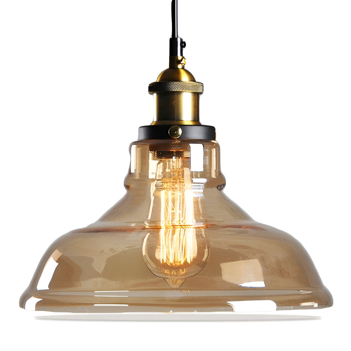 Lampa sufitowa vintage dymione szkło E27 industrialna