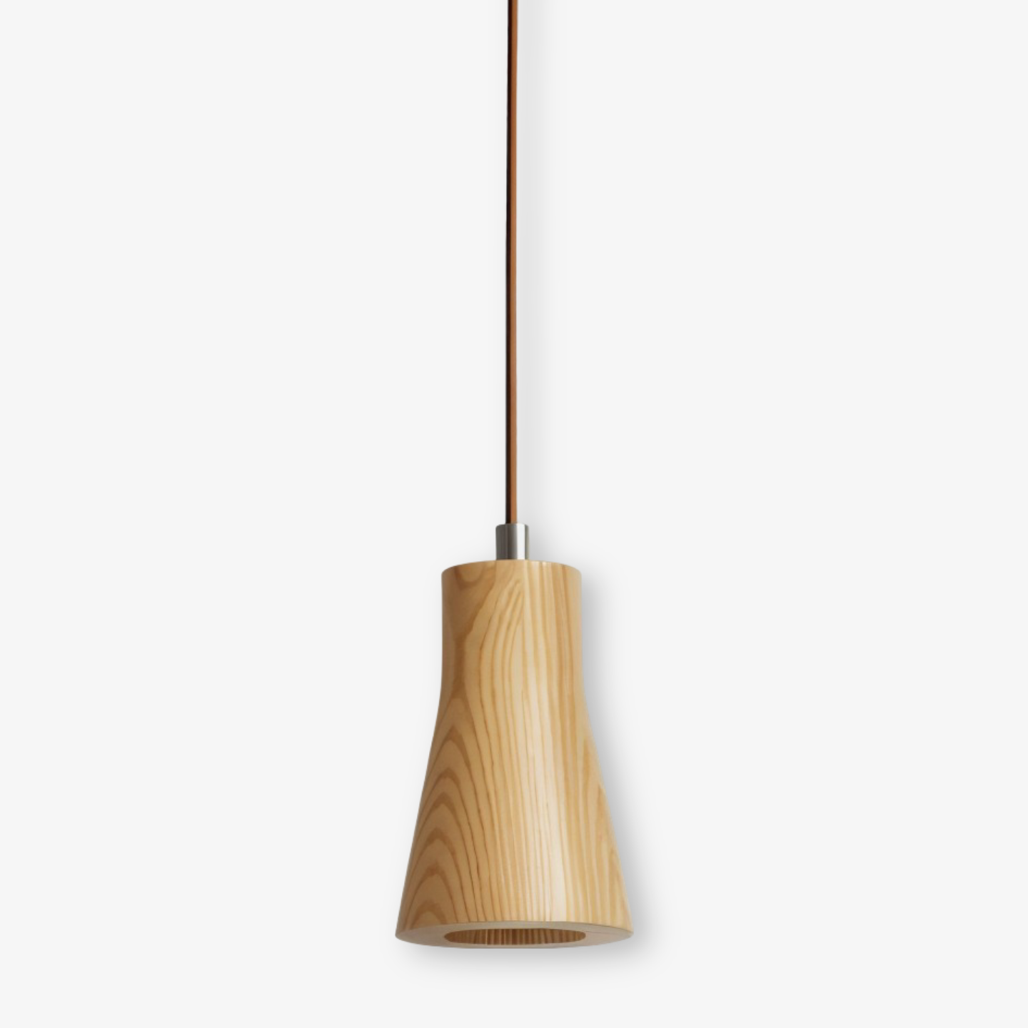 Drewniana lampa wisząca cylindryczna z akacji i jesionu