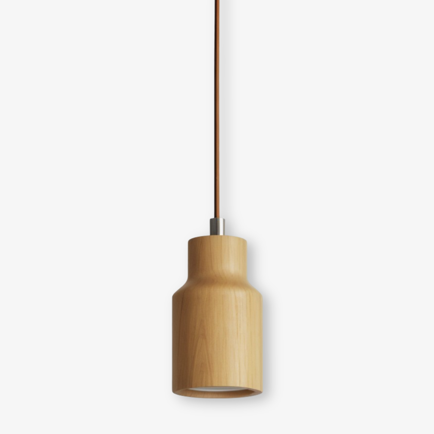 Drewniana lampa wisząca cylindryczna z akacji i jesionu