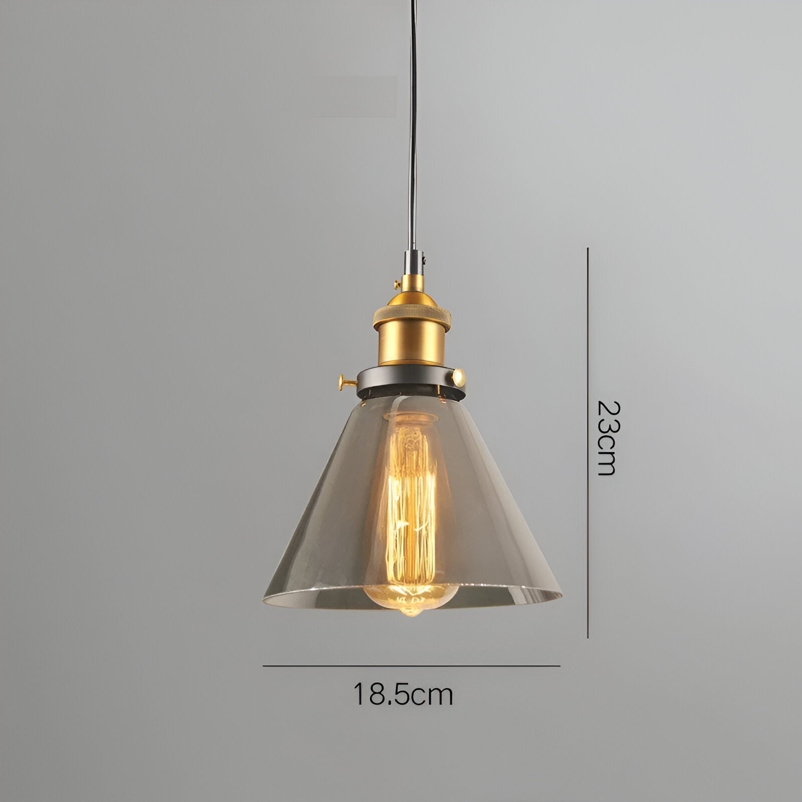 Lampa sufitowa vintage dymione szkło E27 industrialna