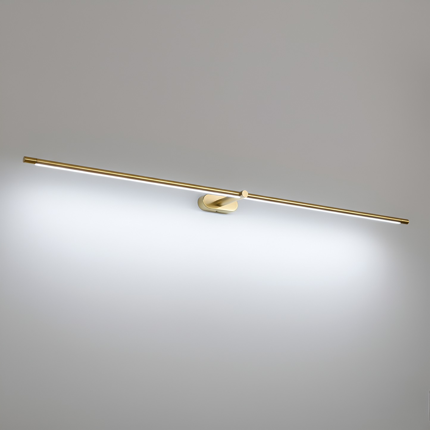 Wąska lampa ścienna LED czarno-złota do salonu