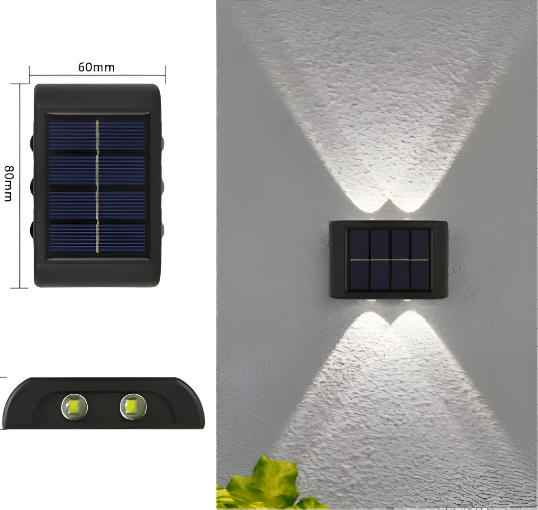 Solarna lampa ścienna zewnętrzna LED góra-dół IP65