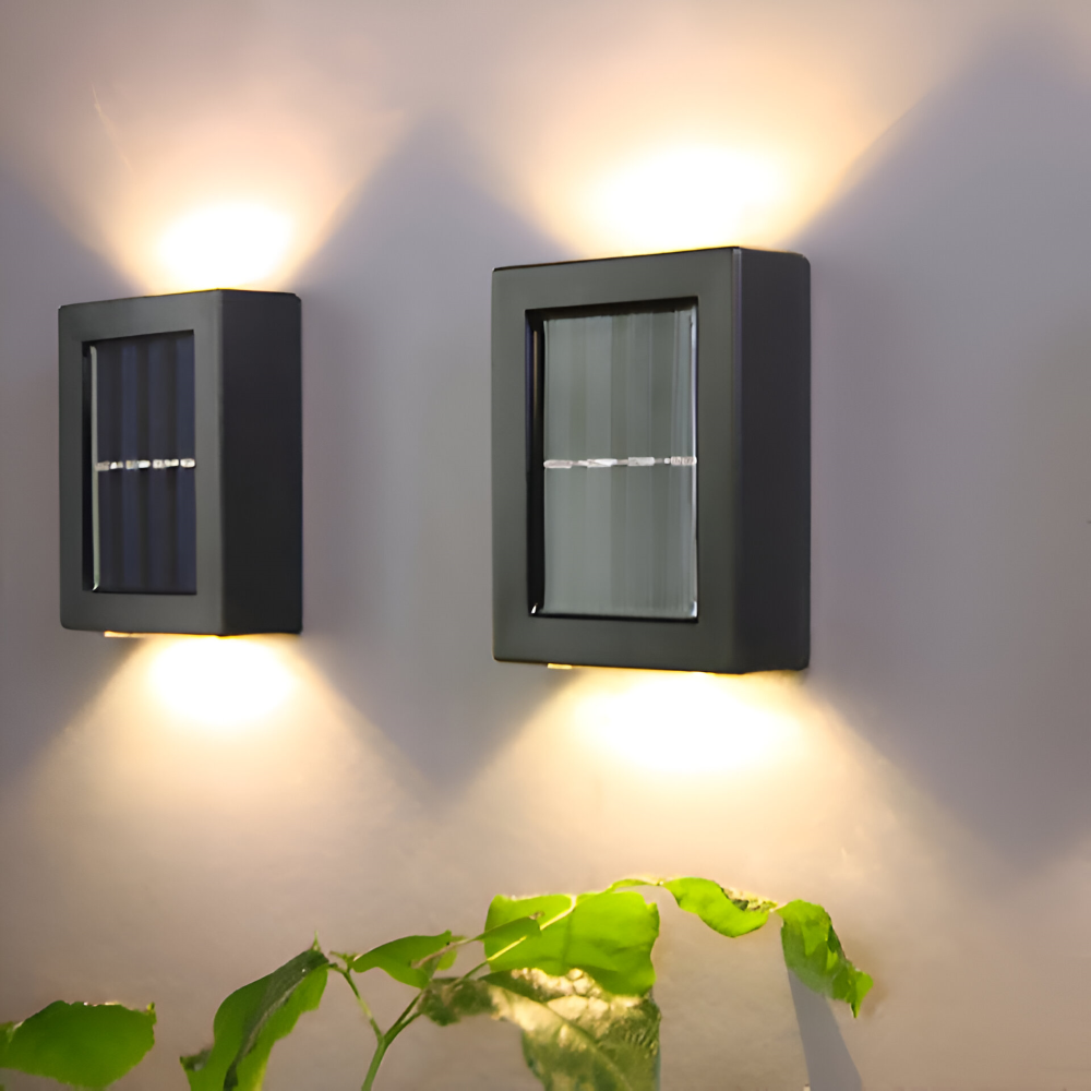 Solarna lampa ścienna zewnętrzna LED góra-dół IP65