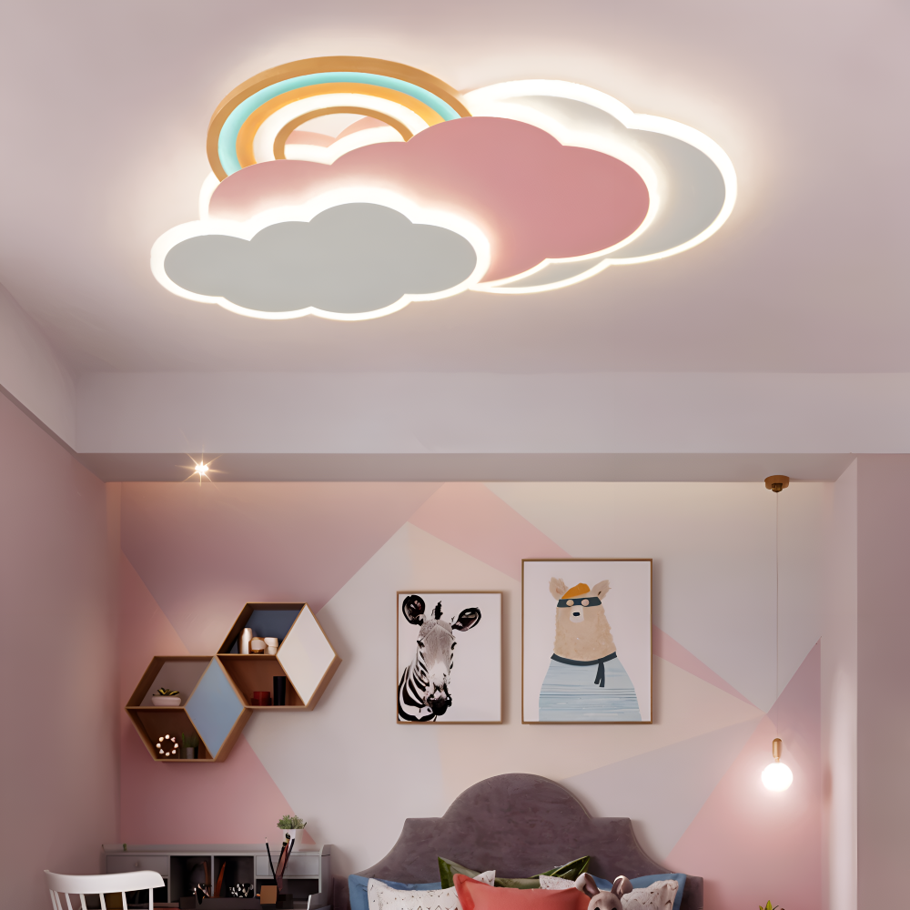 Lampa sufitowa LED chmurka i tęcza do pokoju dziecka