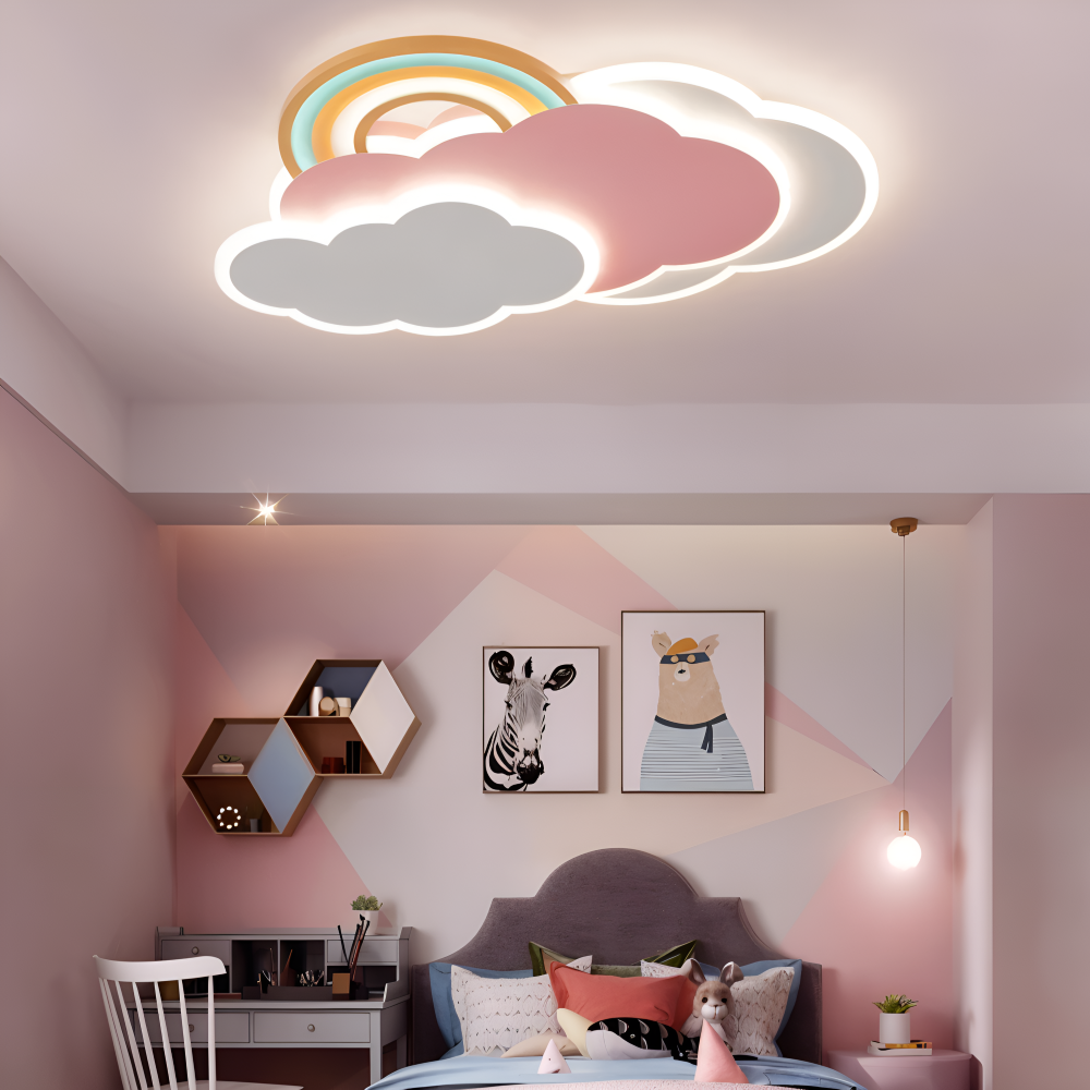 Lampa sufitowa LED chmurka i tęcza do pokoju dziecka