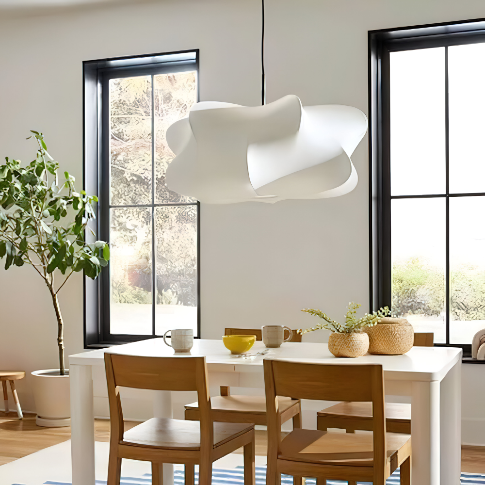 Lampa wisząca Wabi Sabi z jedwabiu do salonu