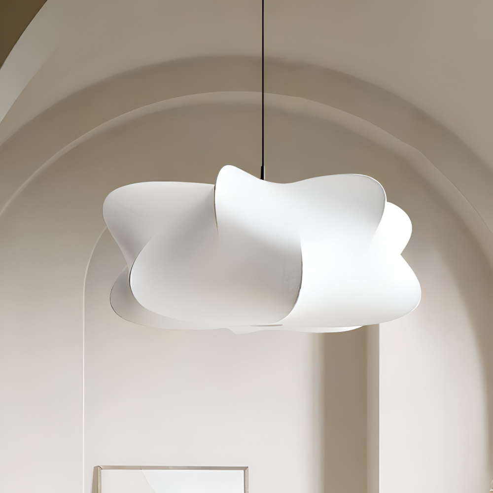 Lampa wisząca Wabi Sabi z jedwabiu do salonu