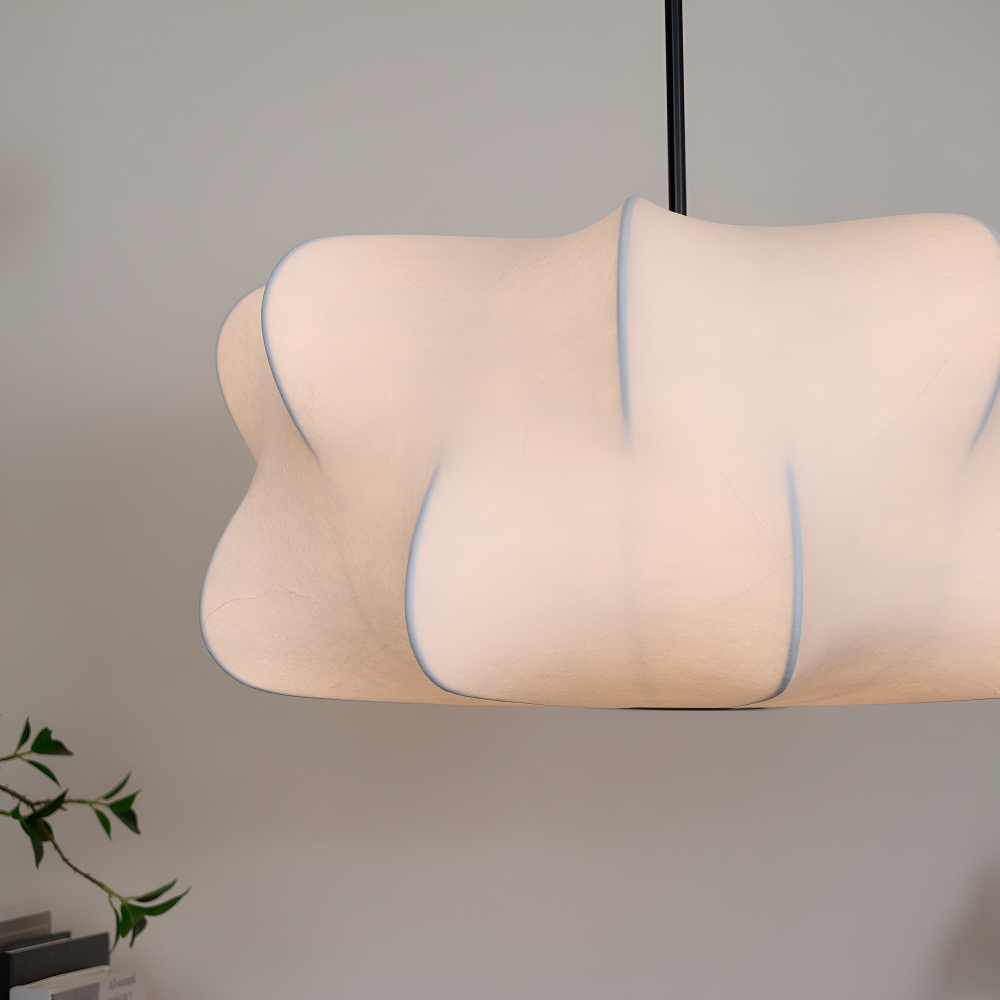 Lampa wisząca Wabi Sabi z jedwabiu do salonu