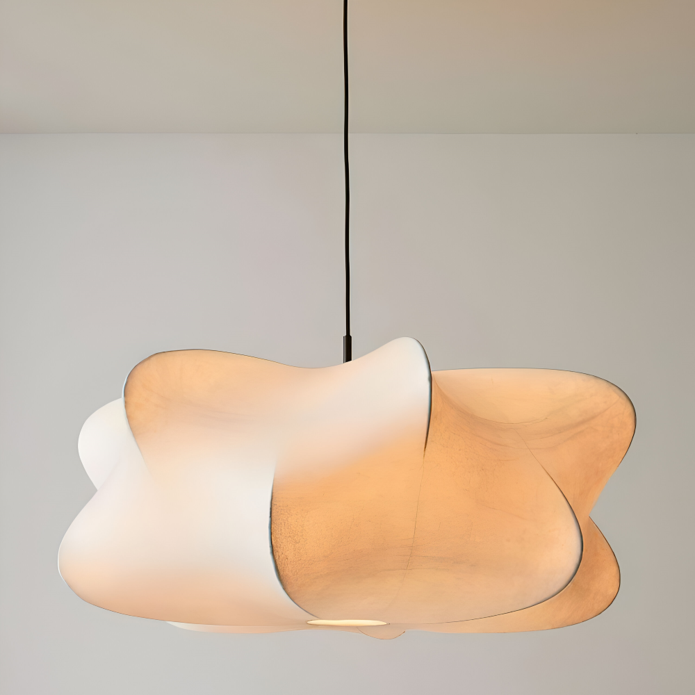 Lampa wisząca Wabi Sabi z jedwabiu do salonu
