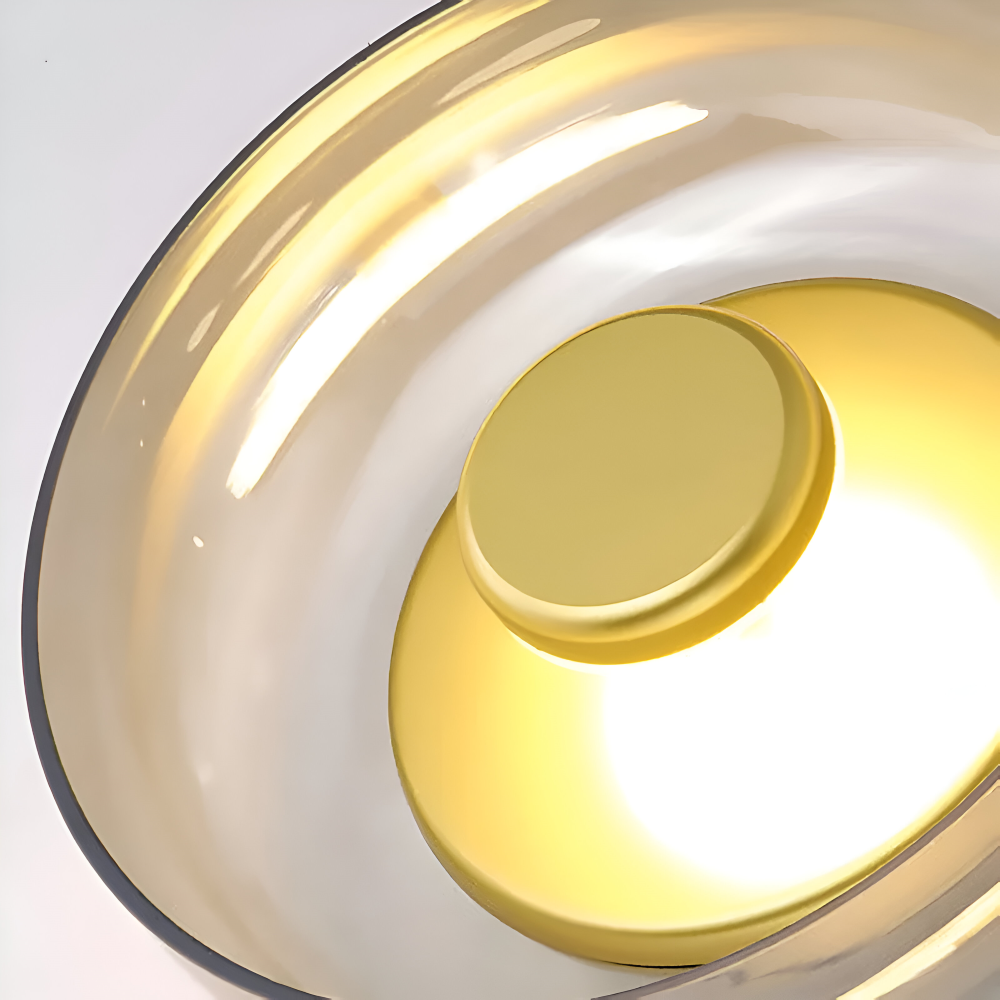 Okrągła lampa ścienna LED ze szkła i aluminium
