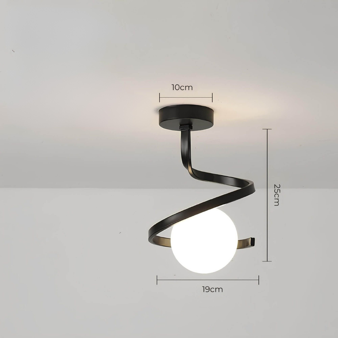 Nowoczesna lampa sufitowa ze szklaną kulą do salonu i sypialni