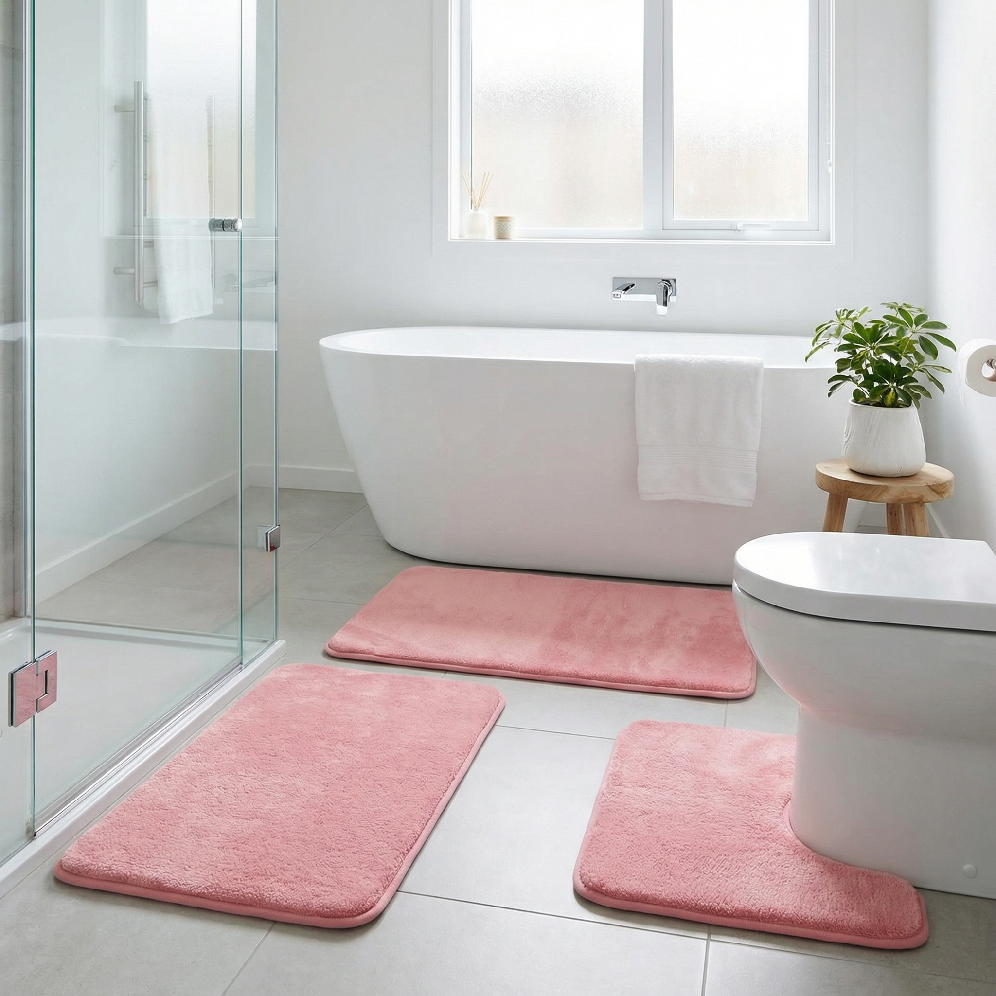 Miękki dywanik łazienkowy z pianki memory foam 3-częściowy