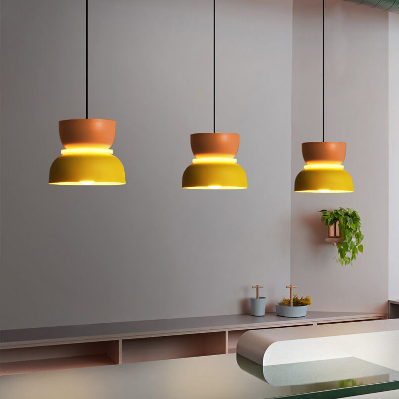 Nowoczesna lampa wisząca kopułowa LED dwukolorowa