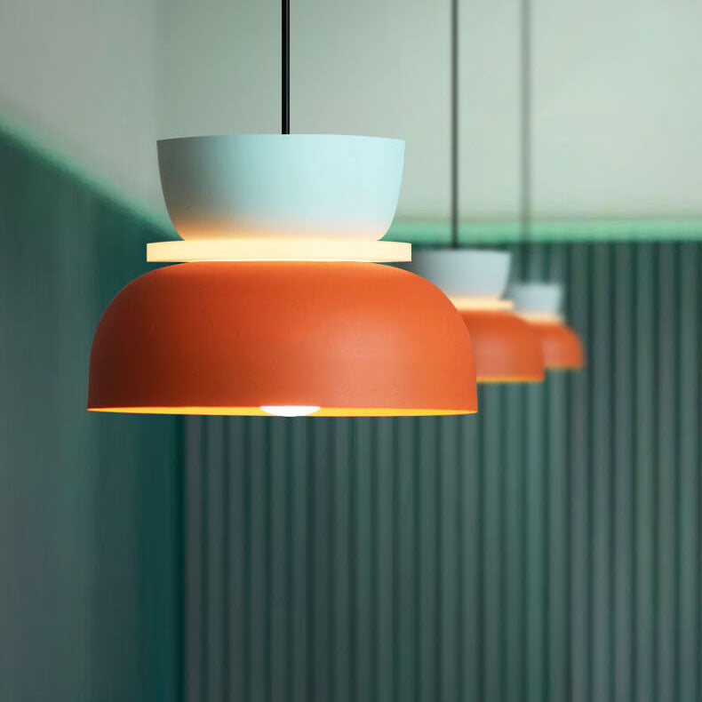 Nowoczesna lampa wisząca kopułowa LED dwukolorowa