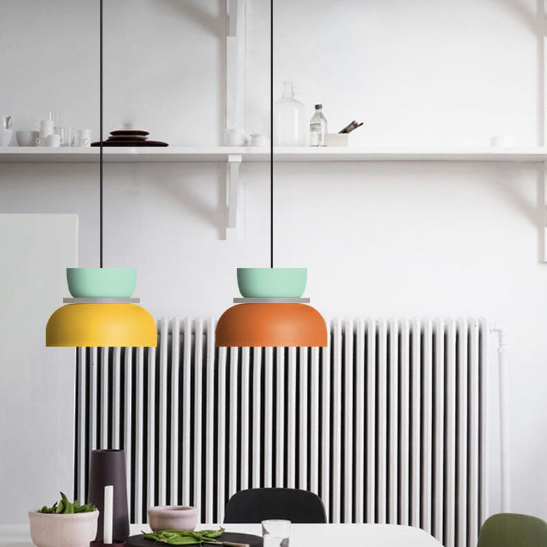 Nowoczesna lampa wisząca kopułowa LED dwukolorowa