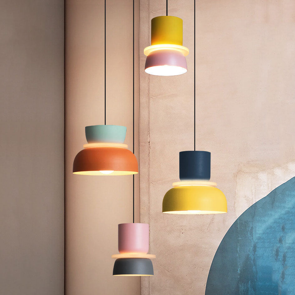 Nowoczesna lampa wisząca kopułowa LED dwukolorowa