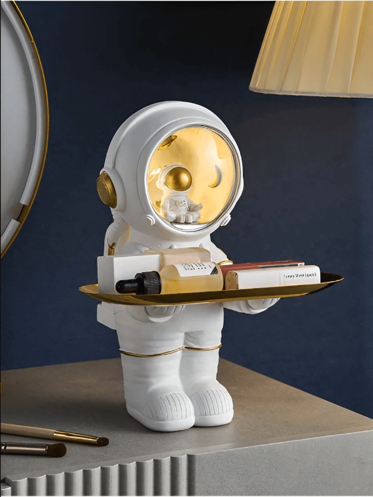 Dekoracyjna tacka na klucze z figurką astronauty