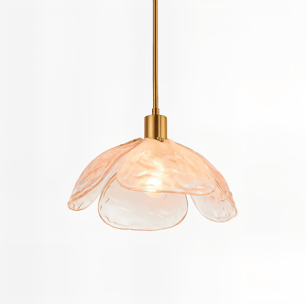 Kolorowa szklana lampa wisząca w kształcie kwiatu