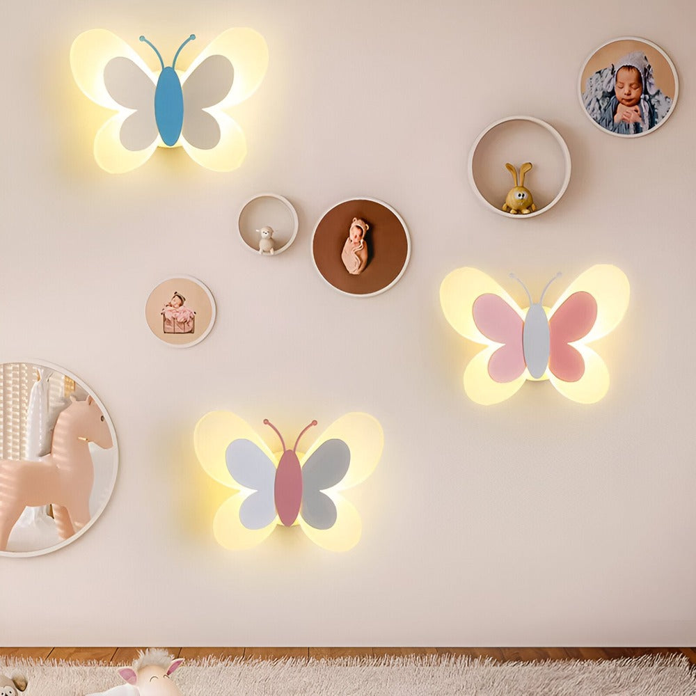Kinkiet dziecięcy LED motyl kolorowy do pokoju