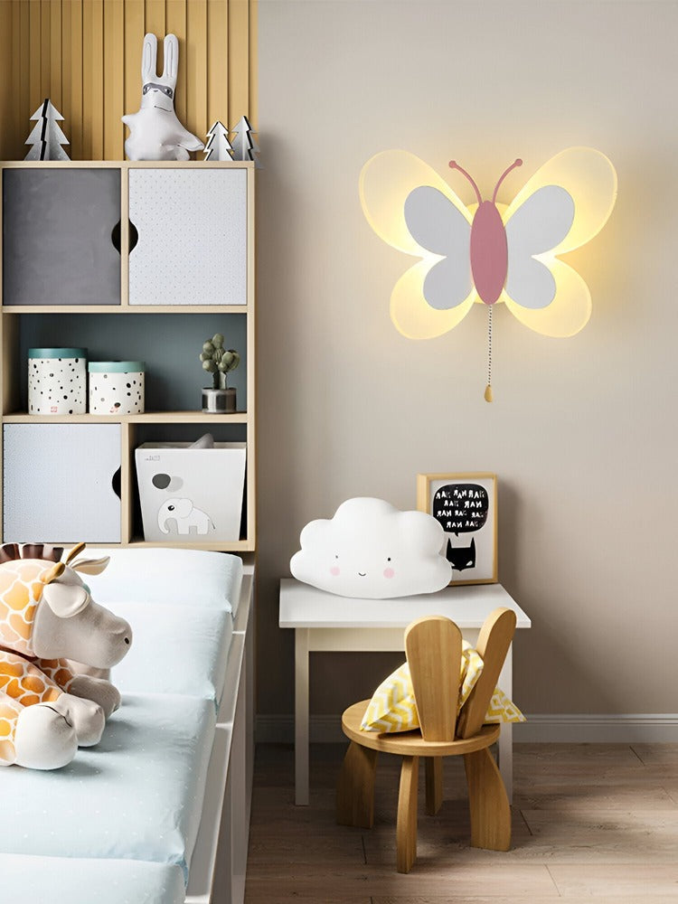 Kinkiet dziecięcy LED motyl kolorowy do pokoju